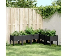 Sodo lovelis su kojomis, juodos spalvos, 160x120x42cm, PP