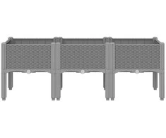 Sodo lovelis su kojomis, šviesiai pilkas, 120x40x42cm, PP