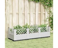 Sodo lovelis su kuoliukais, baltas, 123,5x43,5x43,5cm, PP