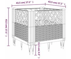 Sodo lovelis su kuoliukais, baltas, 43,5x43,5x43,5cm, PP