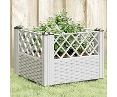 Sodo lovelis su kuoliukais, baltas, 43,5x43,5x43,5cm, PP
