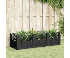 Sodo lovelis su kuoliukais, juodas, 123,5x43,5x43,5cm, PP