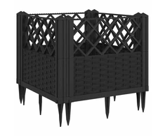 Sodo lovelis su kuoliukais, juodas, 43,5x43,5x43,5cm, PP