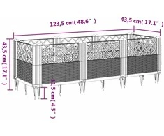 Sodo lovelis su kuoliukais, mėlyna pilkas, 123,5x43,5x43,5cm, PP