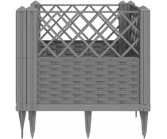 Sodo lovelis su kuoliukais, pilkas, 43,5x43,5x43,5cm, PP