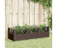 Sodo lovelis su kuoliukais, rudas, 123,5x43,5x43,5cm, PP