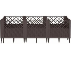 Sodo lovelis su kuoliukais, rudas, 123,5x43,5x43,5cm, PP