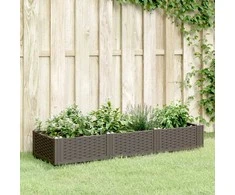 Sodo lovelis su kuoliukais, rudas, 125x40x28,5cm, PP
