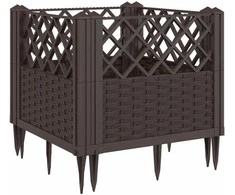 Sodo lovelis su kuoliukais, rudas, 43,5x43,5x43,5cm, PP