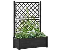 Sodo lovelis su treliažu, antracito spalvos, 100x43x142cm, PP
