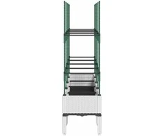 Sodo lovelis su treliažu, baltos spalvos, 160x40x142,5cm, PP