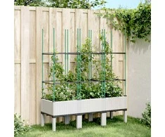 Sodo lovelis su treliažu, baltos spalvos, 120x40x142,5cm, PP