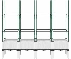 Sodo lovelis su treliažu, baltos spalvos, 160x40x142,5cm, PP