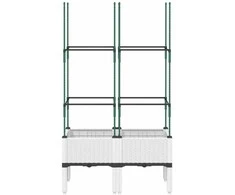 Sodo lovelis su treliažu, baltos spalvos, 80x40x142,5cm, PP
