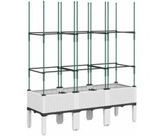 Sodo lovelis su treliažu, baltos spalvos, 120x40x142,5cm, PP