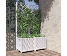 Sodo lovelis su treliažu, baltos spalvos, 80x40x136cm, PP