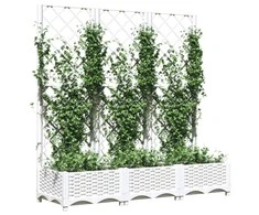 Sodo lovelis su treliažu, baltos spalvos, 120x40x121,5cm, PP