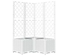 Sodo lovelis su treliažu, baltos spalvos, 80x80x136 cm, PP