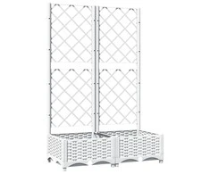 Sodo lovelis su treliažu, baltos spalvos, 80x40x121,5cm, PP