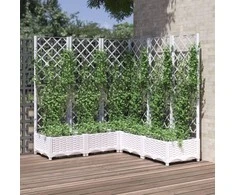 Sodo lovelis su treliažu, baltos spalvos, 120x120x121,5cm, PP