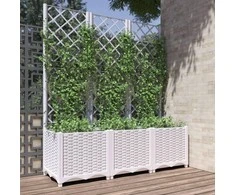 Sodo lovelis su treliažu, baltos spalvos, 120x40x136cm, PP