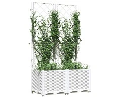 Sodo lovelis su treliažu, baltos spalvos, 80x40x136cm, PP