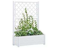 Sodo lovelis su treliažu, baltos spalvos, 100x43x142cm, PP