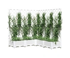 Sodo lovelis su treliažu, baltos spalvos, 120x120x121,5cm, PP