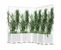 Sodo lovelis su treliažu, baltos spalvos, 120x120x136cm, PP