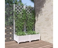 Sodo lovelis su treliažu, baltos spalvos, 80x40x121,5cm, PP