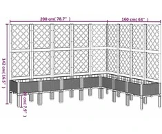 Sodo lovelis su treliažu, juodos spalvos, 200x160x142cm, PP