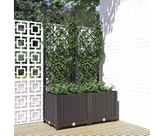 Sodo lovelis su treliažu, juodos spalvos, 80x40x136cm, PP