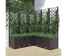 Sodo lovelis su treliažu, juodos spalvos, 120x120x136cm, PP