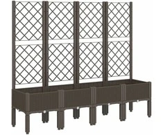 Sodo lovelis su treliažu, rudos spalvos, 160x40x142cm, PP