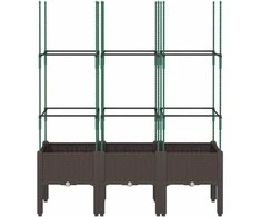 Sodo lovelis su treliažu, rudos spalvos, 120x40x142,5cm, PP