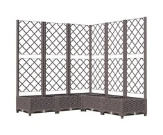 Sodo lovelis su treliažu, rudos spalvos, 120x120x121,5cm, PP
