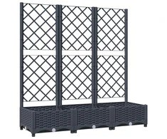Sodo lovelis su treliažu, tamsiai pilkas, 120x40x121,5cm, PP