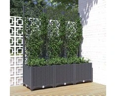 Sodo lovelis su treliažu, tamsiai pilkas, 120x40x136cm, PP