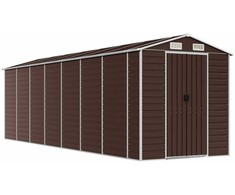 Sodo pašiūrė, ruda, 191x640x198 cm, galvanizuotas plienas