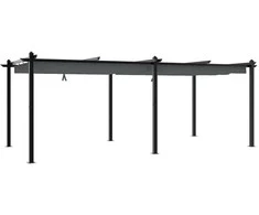 Sodo pavėsinė su ištraukiamu stogu, antracito, 3x6m, aliuminis
