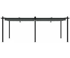 Sodo pavėsinė su ištraukiamu stogu, antracito, 3x6m, aliuminis