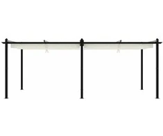 Sodo pavėsinė su ištraukiamu stogu, kreminės, 3x6m, aliuminis