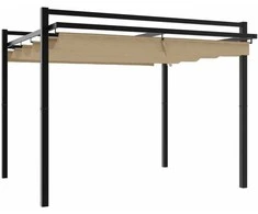 Sodo pavėsinė su ištraukiamu stogu, taupe, 3x3m, aliuminis