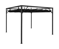 Sodo pavėsinė su įtraukiamu stogo skliautu, antracito, 3x3m