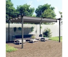 Sodo pavėsinė su įtraukiamu stogu, antracito spalvos, 4x3m
