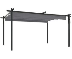 Sodo pavėsinė su įtraukiamu stogu, antracito spalvos, 4x3m