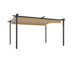 Sodo pavėsinė su įtraukiamu stogu, taupe spalvos, 4x3m