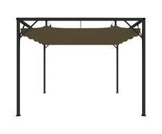 Sodo pavėsinė su įtraukiamu stogu, taupe spalvos, 3x3m, 180g/m²