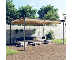 Sodo pavėsinė su įtraukiamu stogu, taupe spalvos, 4x3m