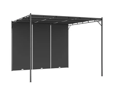 Sodo pavėsinė su šonine užuolaida, antracito spalvos, 3x3x2,25m